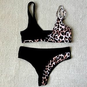 Bikini - BRAND NEW! Leopard print and black. Size M.